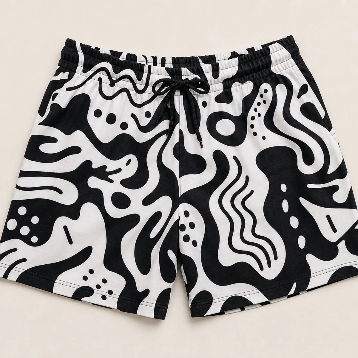 Black & White Graphic Lounge Shorts